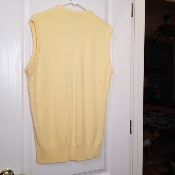 Vintage "Arnie" Yellow Sleeveless V-Neck Sweater Vest Size XLT - Picture 2 of 5
